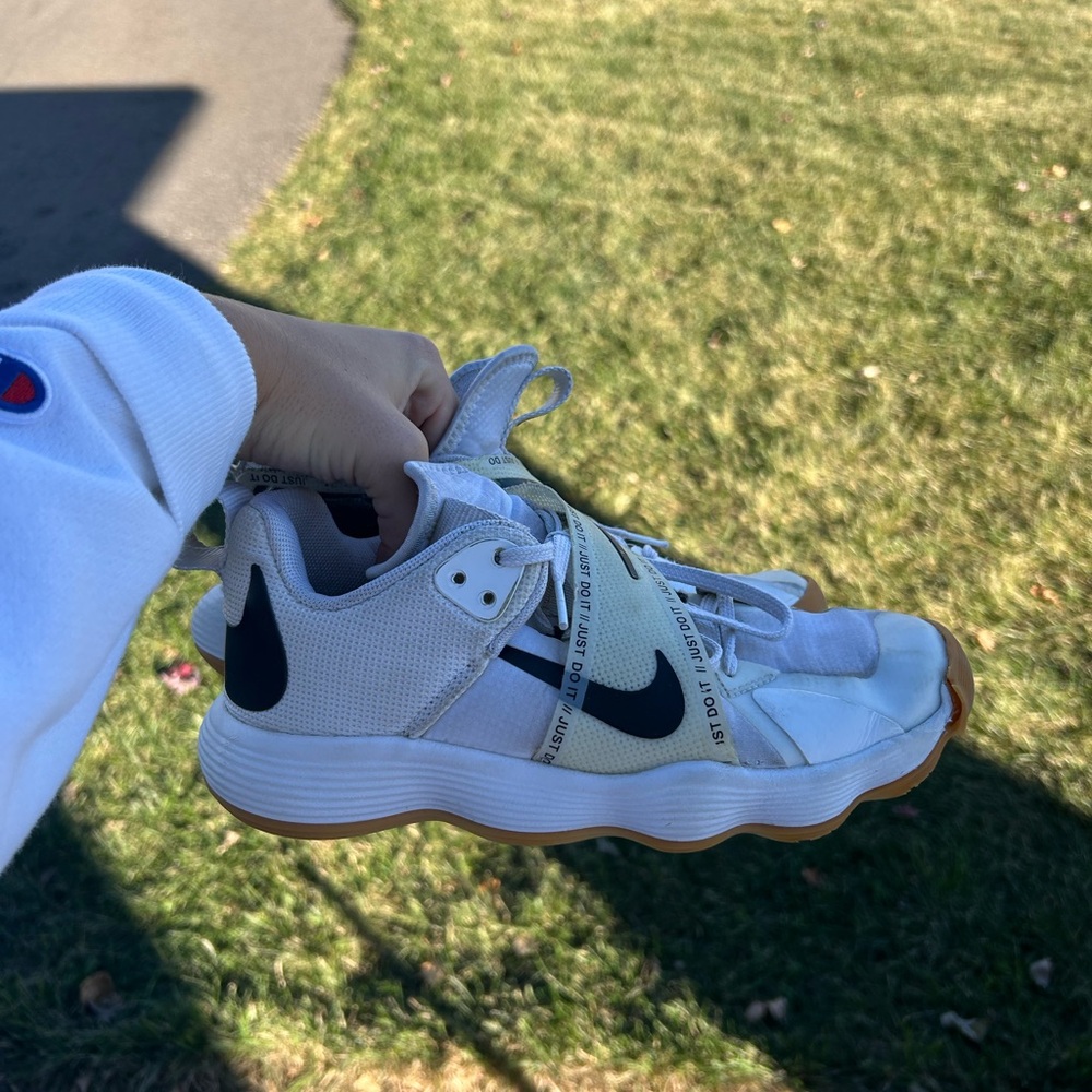 Nike White and Black Volleyball Shoes